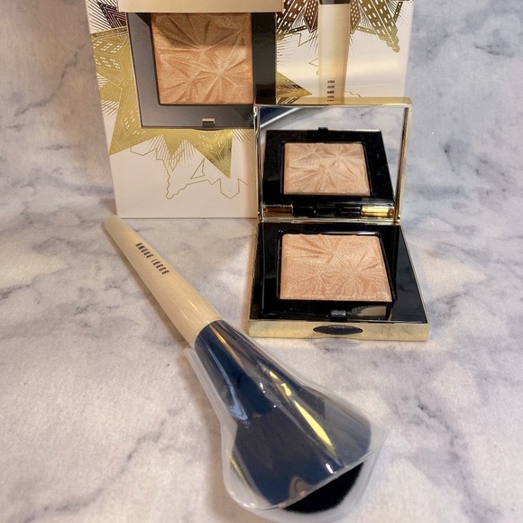 Bobbi Brown Highlight Nights Cheek Set - 2pc, Brush, Illuminating Powder, NEW - Picture 3 of 11